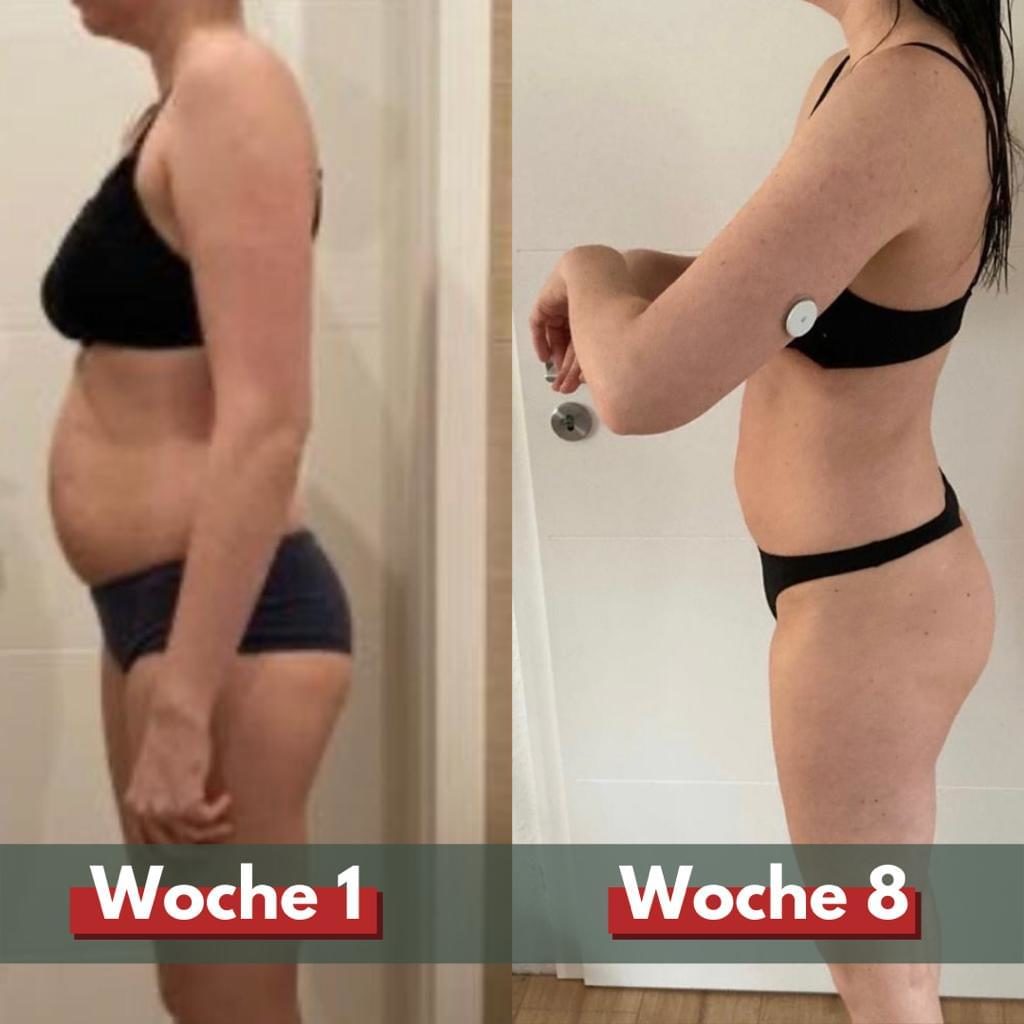 Vergleich Fitnesszustand Kundin aus dem Personal Training